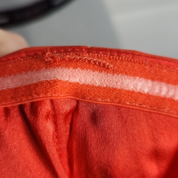 STAUD Tracing Faux Vegan Leather Bustier Strapless Top in Reddish Orange Size 0 - Picture 12 of 15